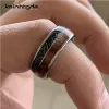 Bands Men's 8mm Koa Wood Black Meteorite Big Arrow volfram Carbide Wedding Band Rings Dome Polished Comfort Fit