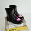 Stivali invernali da ragazza neve in vera pelle calda peluche moda casual per bambini oro rosa cuore pelle di vacchetta scarpe da festa per bambini