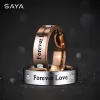 Ringar par Forever Love Rings för män och kvinnor Tungsten Inlay Moissanite Fashion Engagement Wedding Bands, anpassade gratis frakt