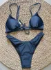 Costume da bagno donna Micro brasiliano Mini bikini Costume da bagno Mat Bikini 2023 Costume da bagno push up Costume da bagno con cinturino caffè Costume da bagno donna J240221