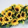 Decorative Flowers Floral Swag Artificial Sunflower Eucalyptus Wreath For Mirror Home Wedding Party Door Table Top Chair Decoration