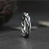 Ringe, handgefertigter Wikinger-Schmuck, echte Ringe aus 100 % 925er Sterlingsilber für Frauen, geflochtener Draht, Öffnung veränderbar, 59