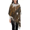 Baskar Anpassade tryck Spotted Brown Farm Animal Skin Scarf Women Män Vinter faller varma halsdukar Kohude Läderstruktur Sjalor Wraps