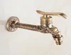 Wall Mount Craved Laundry Faucet Vintage Brass Long Water Taps Garden Bathroom Antique Bibcock Faucet Mixer Tap7676972