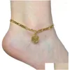 Anklets Layered Initial Ankle Bracelets Name Anklet With Initials Cuban Letter Chain Cute Mariner Link Foot Jewelry Drop Delivery Ot0Gc