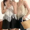 Camisoles réservoirs coton Crochet Camisole Boho tricoté petit gilet hauts été