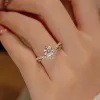 Anneaux 1 Carat 6.5mm Moissanite diamant bagues de mariée avec Gra 925 en argent Sterling promesse bague de fiançailles bande de mariage pour les femmes KUTPF