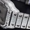 남성 금속 완벽한 고정밀 아이스 아웃 vvs moissanite 다이아몬드 일본 NH35 운동 자동 기계식 손목 시계