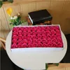 Decorative Flowers Wreaths 50Pcs/Lot 5Cm Artificial Rose Flower Heads Silk Soap For Home Wedding Floral Deco Valentines Day Presen Dh4As