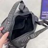 Borse da sera Borsa a mano con teschio nero Borsa da donna con rivetto gotico Borsa a tracolla di grande capacità Shopping da viaggio in morbida pelle