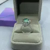 Ringen 3/5 karaat echte groene Moissanite vrouwen ringen topkwaliteit 925 zilveren vonken Moissanita Lab Diamond Plate Pt950 fijne sieraden GRA