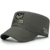 Mens Wojska czapka płaska czapka armia kamuflaż haft haft wojskowy codziennie podstawowy kapelusz kadetowy dla unisex męskich kobiet