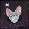 Pins, Broschen Neue Ankunft Grau Legierung Cartoon Lynx Katze Brosche Hemd Denim Kragen Tier Pin Broschen Für Frauen Abzeichen Backpa Dhgarden Dhjxp