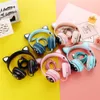 Casque filaire Mini chat mignon casque LED Port USB Esports casque de jeu vidéo apprentissage écouteurs pour ordinateur