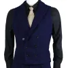 Män passar Vest Herringbone Tweed Slim Fit Waistcoat dubbelbröst ärmlös jacka för bröllopsfest prom kostym