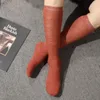 Dames sokken sexy elastische dames vaste kleur katoen student kuit kalfs kousen knie hoog