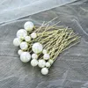 Fermagli per capelli 18 pezzi Forcine per capelli fatte a mano con perle Retro Bastoncini a forma di U Copricapo da donna Gioielli per abito da sposa VL