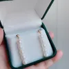 Boucles d'oreilles Le nouvel ensemble de perles de coquillage blanc est une niche globale à la mode, style tendance, perle d'eau douce plaquée cuivre, argent s925 LE72