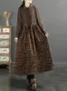 Casual Kleider Herbst Baumwolle Langarm Druck Vintage Für Frauen Frühling Lose Elegante Kleid Büro Dame Arbeit Mode Kleidung