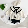 Clothing Sets Autumn Newborn Baby Girls Knitted Ruffled Top Large PP Pants Korean Soft Baby Set Childrens Fashion Casual Suit Baby Clothes