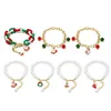 Bracciale pendente con catena in lega Braccialetti a tema natalizio Regali annuali F19D