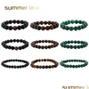 Beaded ny ankomst tiger eye malachite onyx pärlarmband för män kvinnor justerbara 6mm 8mm 10mm lava sten svart yoga jude dhgarder dh207