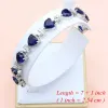 Defina prata 925 jóias conjuntos azuis naturais safira branca topázio kits de jóias de figurinos de jóias para mulheres para mulheres conjunto de colar