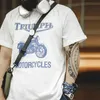 T-shirt da uomo Maden 2024 Retro Motorcycle Graffiti Stampa manica corta sottile girocollo T-shirt da mercato piccolo 2023 T-shirt grafica estiva da uomo J240221