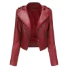 Jacken Frauen Moto Biker Zipper Jacke 2023 Herbst Neue Faux Leder Jacke Frauen Motorrad Mantel Frühling Chaqueta Mujer Veste Femme braun