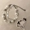 Charm Armbanden Vintage Crystal Star Pentagram Parel Kralen Armband Voor Vrouwen Zoete Esthetische Harajuku Mode-sieraden Gif