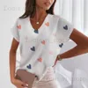 Women's T-Shirt Love T Shirt For Women Fashion V-neck Short Sleeve Tops Summer Ladies Clothing Leisure Harajuku Tees Street Trend Girls T-shirts T240221