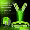 Motorkleding Fietsen Reflecterend veiligheidsvest Elektrische scooter 3 lichtmodi USB oplaadbaar Led voor hardlopen Joggen Vissen Drop Ot85F