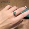 Ringe Green Moissanit Ring Lieferung Gra Zertifikat Schwarz Karte S925 Silber 25 Karat Luxusringe Frauen Geburtstagsgeschenk Schmuck Schmuck