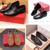 Business Quality Fashion Luxury New Mens Loafers Dress shoes Brand Feragamo Formal Genuine Leather Slip On Flats Suede Party Wedding Size High 38-46 ARHR CWHT