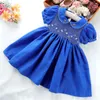 Girl Dresses Arrivals Summer Spanish Children Smocked Dress Baby Toddler Kids Fashion Party Lace Long Sleeve Bow Princess