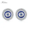 Earrings Kaletine Lucky Evil Eye Earring 925 Sterling Silver Stud Earrings For Women Blue Crystal Fatima Lucky Turkey Jewelry