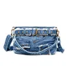 Borse a tracolla Borsa in denim personalizzata per donna Borsa a tracolla minimalista stile Y2K per ragazze Street Wear Borsa e borsa da donna di lusso di grande capacitàH24221