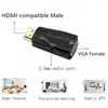 Cabos de computador hdmi-compatível com adaptador vga com cabo de áudio 1080p macho fêmea conversor para pc laptop caixa de tv