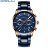 Cwp 2021 Crrju Zakelijke Mannen Horloge Mode Blauwe Chronograaf Stianless Stalen Horloge Casual Waterdichte Klok Relogio Masculi260q