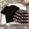 Conjunto de camiseta y pantalones cortos de manga corta para niños, novedad de verano 2023, moda occidental, conjunto pionero para niños y niñas, tendencia