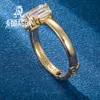 Prachtige 14K gouden verlovingsring, mooie sieraden, rond, briljant geslepen diamanten trouwringen voor dames