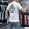 Męskie koszulki Summer New Mens Slim Fit T-shirt Wzór spersonalizowany młodzieżowa moda T-shirt okrągła szyja talia męska noszenie J240221