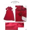 Stage Wear Vêtements tibétains Bola Style ethnique Robe rouge vin Col en V 4 saisons Coton Lady Chinois Zang Personne Amour Drop Livraison Appar Ot657