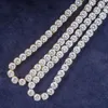 Hoge kwaliteit op maat gemaakte 6 mm moissanite diamanten tennisketting 925 sterling zilver geelgouden diamanten ketting