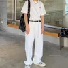 Jeans da uomo 99% cotone Largo moda dritto vernice bianca puntino pantaloni hip-hop streetwear Y2K anni 2000 abbigliamento pantaloni oversize