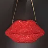 Red Lip Diamentowa torba obiadowa w stylu Banquet Banquet Diamond Noving Work Clutch Work 240221