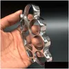 Pirinç Mafsallar Büyük Parmak Deliği Baş Yuvarlak Metal Knuckle Duster Four Tiger Yumruk Tokası Açık Defansif Yüzük EDC Alet Bırak Teslimat Dhyxl