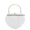 Totes femmes perle Banquet polyvalent éblouissant argent Clu dîner fête de mariage et sac de mariée métallique MinaudiereH24221