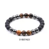 Armbanden 10 stks 8 mm zwarte hematiet natuurlijke tijger eye stone topaz kralen armband armband armbanden voor vrouwen mannen yoga sieraden