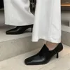 Sapatos de vestido plissado dedo do pé quadrado salto alto mulheres estilo conciso design sólido costura decoração sandalias de plataforma para mujer luxo